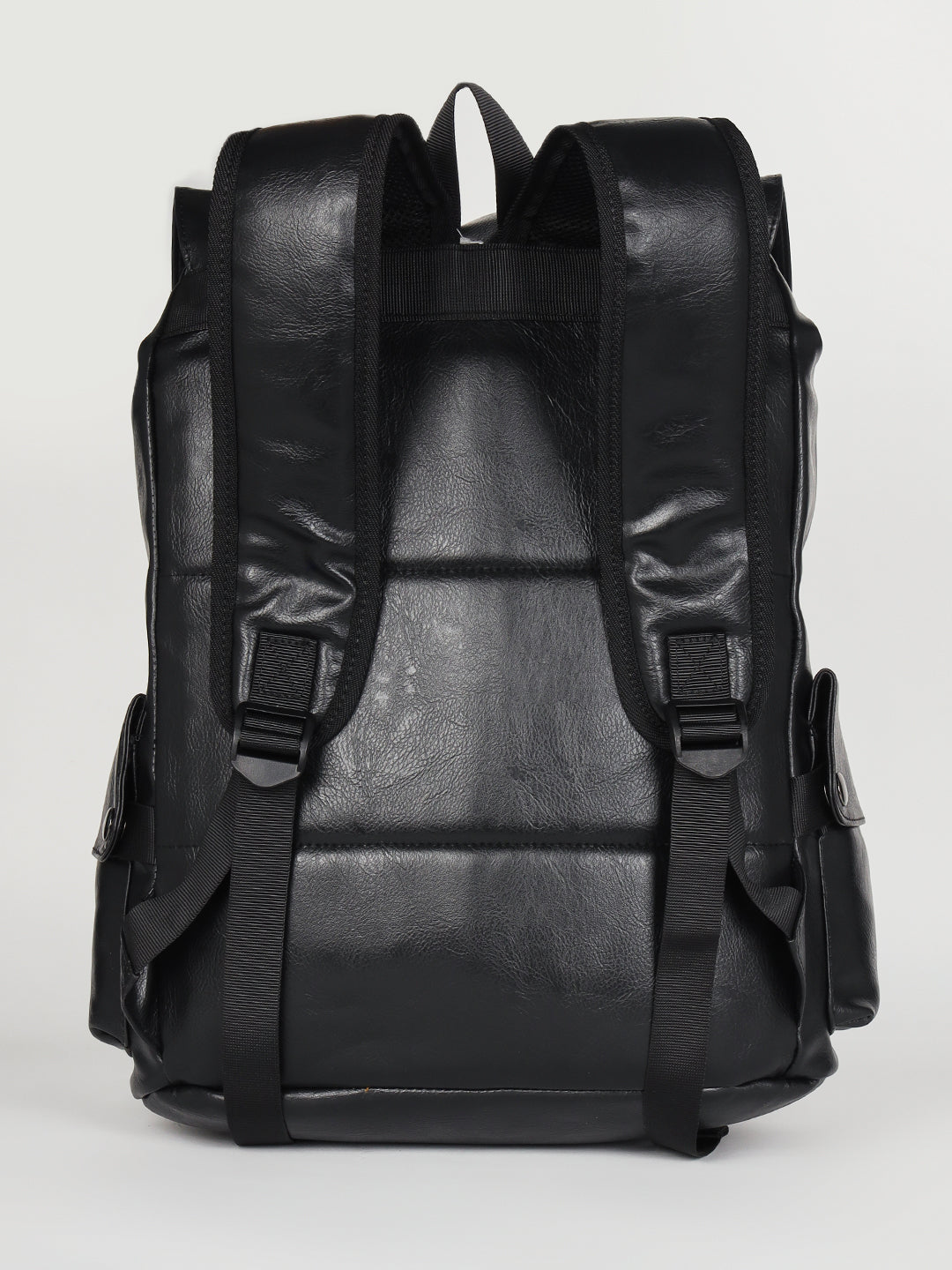 DOTE Unisex Leather Black Backpack