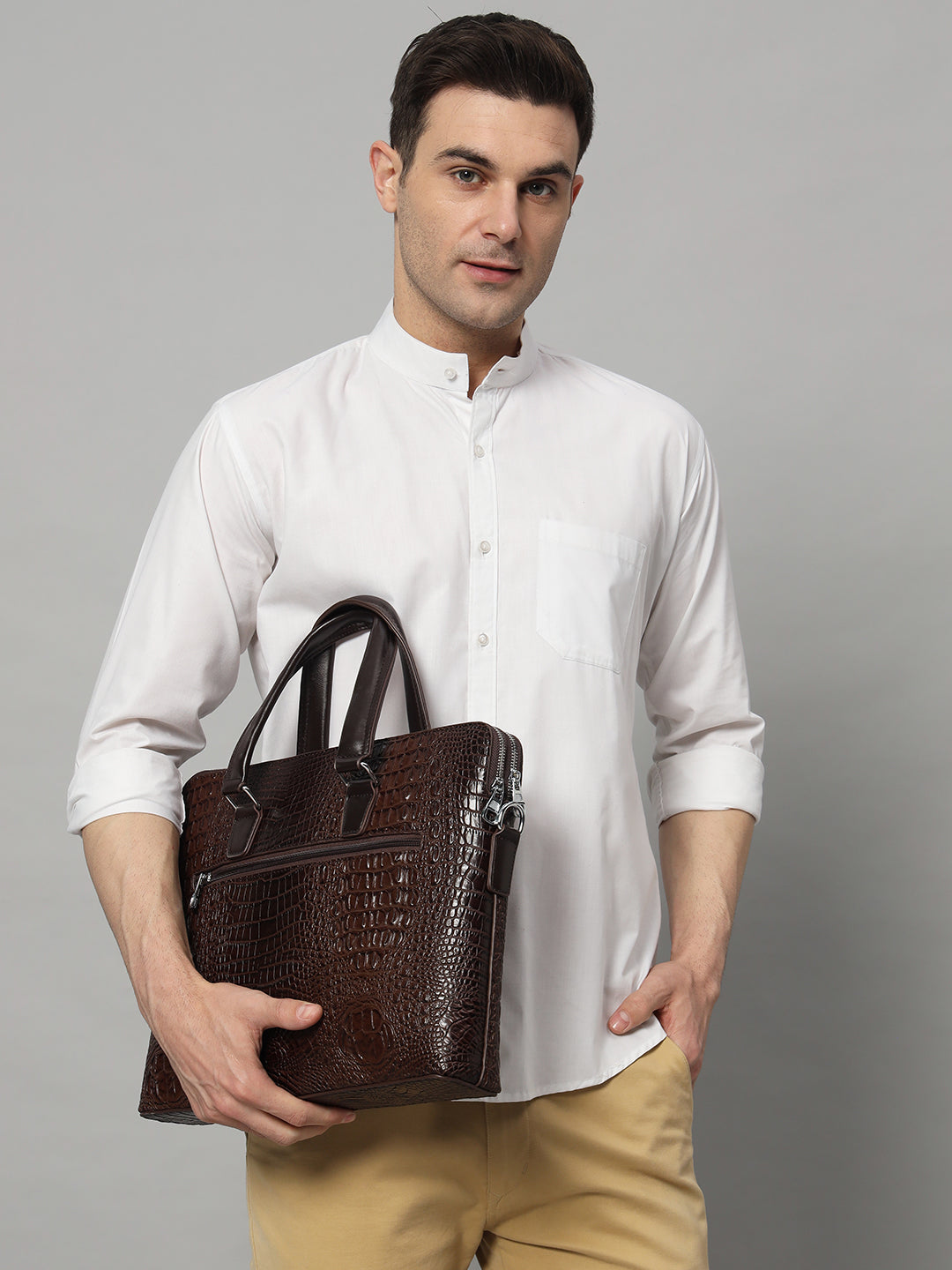 Dote Crocodile Patterned Laptop Bag