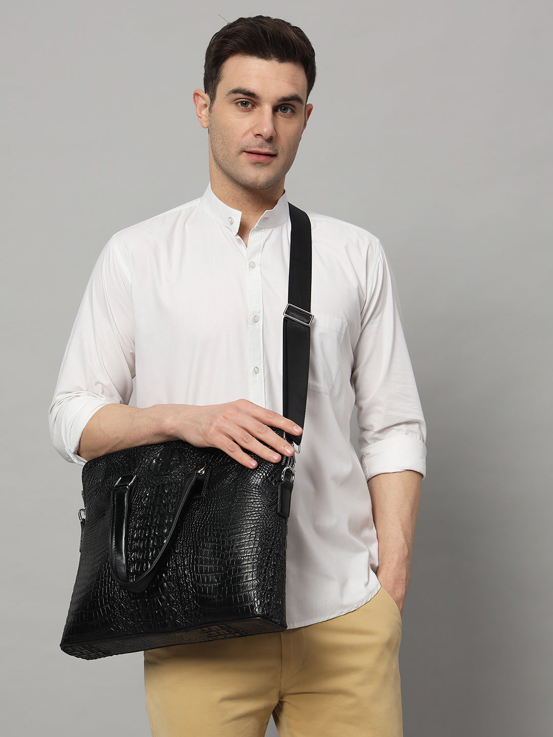 Dote Crocodile Patterned Laptop Bag