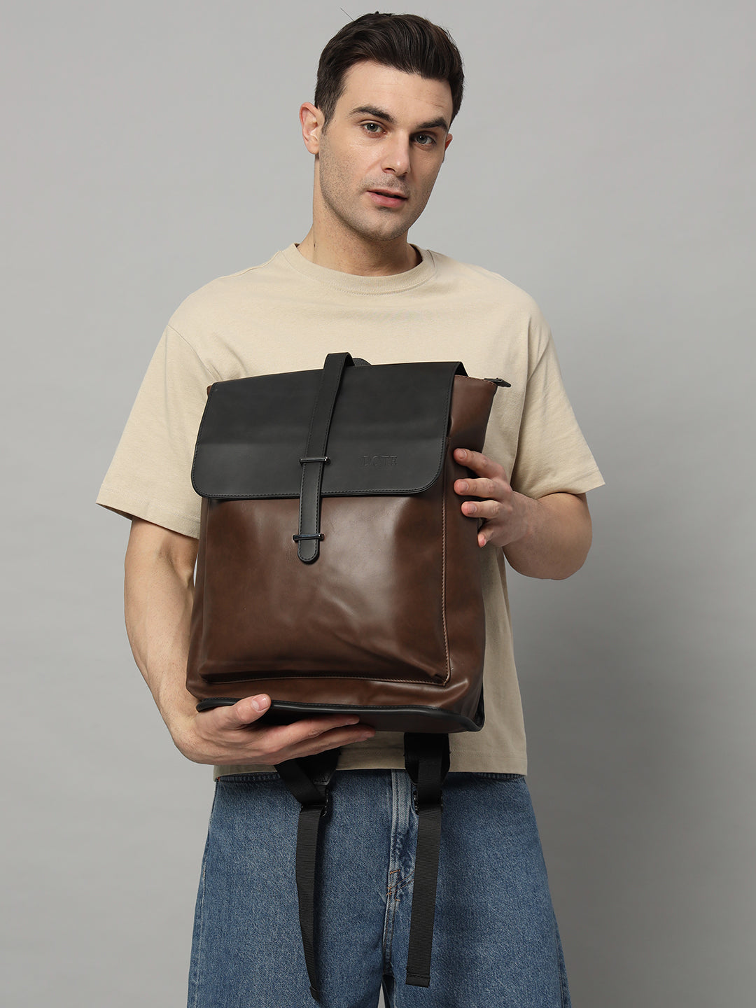 DOTE Unisex Brown Backpack