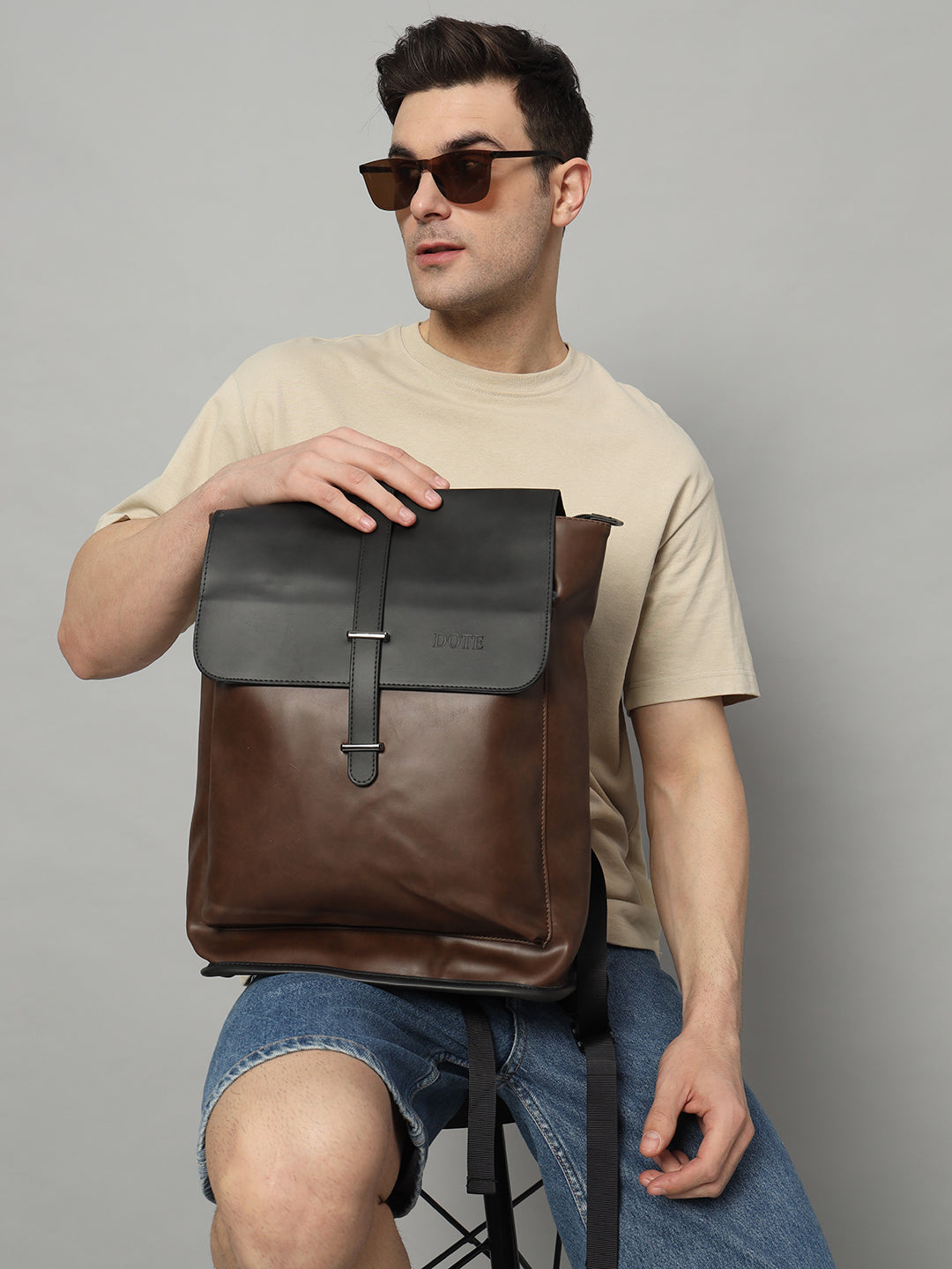 DOTE Unisex Brown Backpack