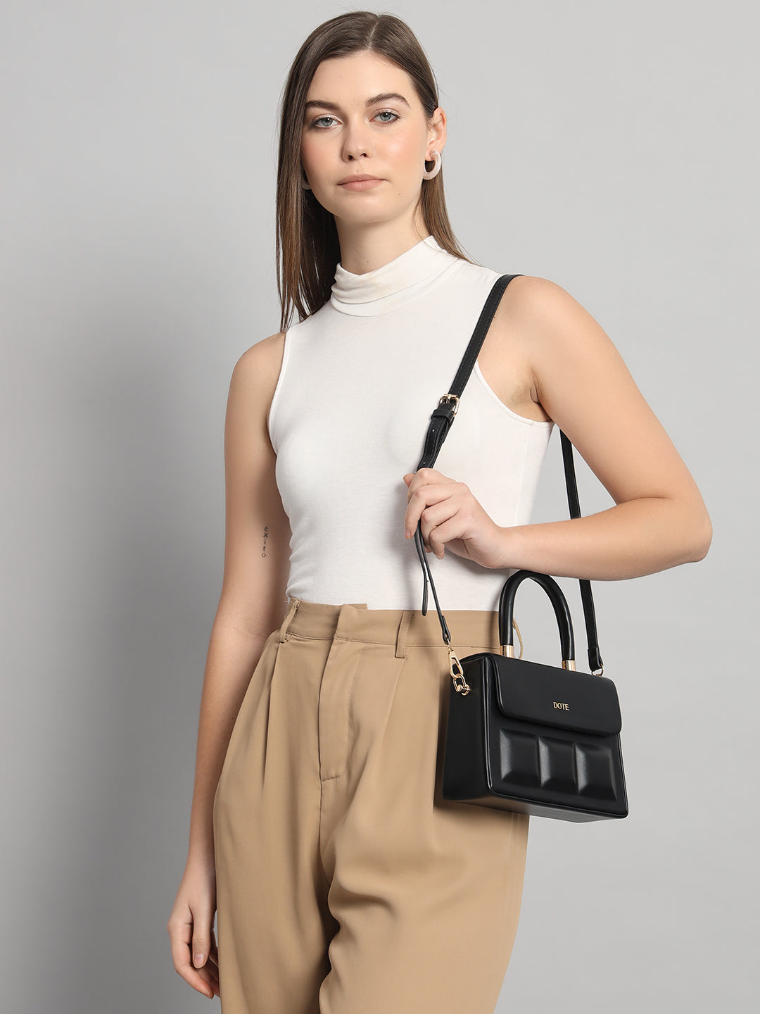 Boxed Pattern Cross Body Sling by DOTE