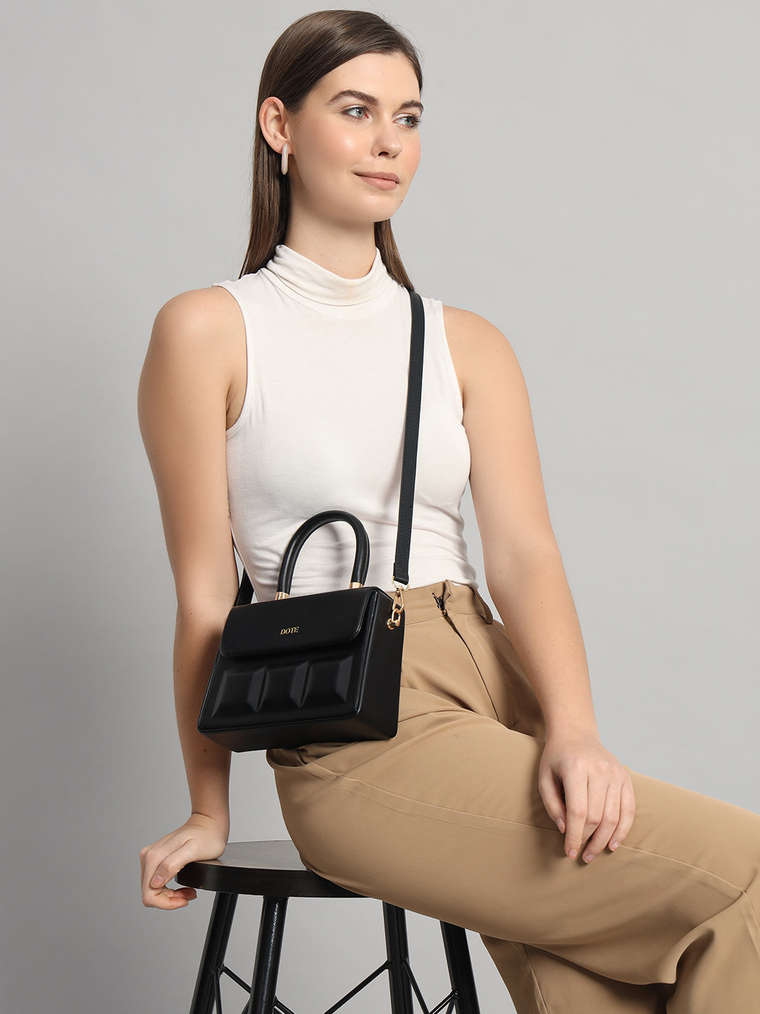 Boxed Pattern Cross Body Sling by DOTE