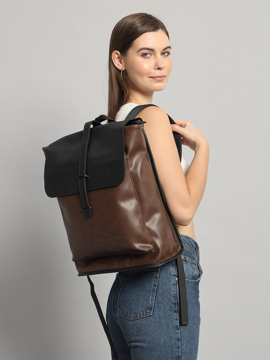 DOTE Unisex Brown Backpack