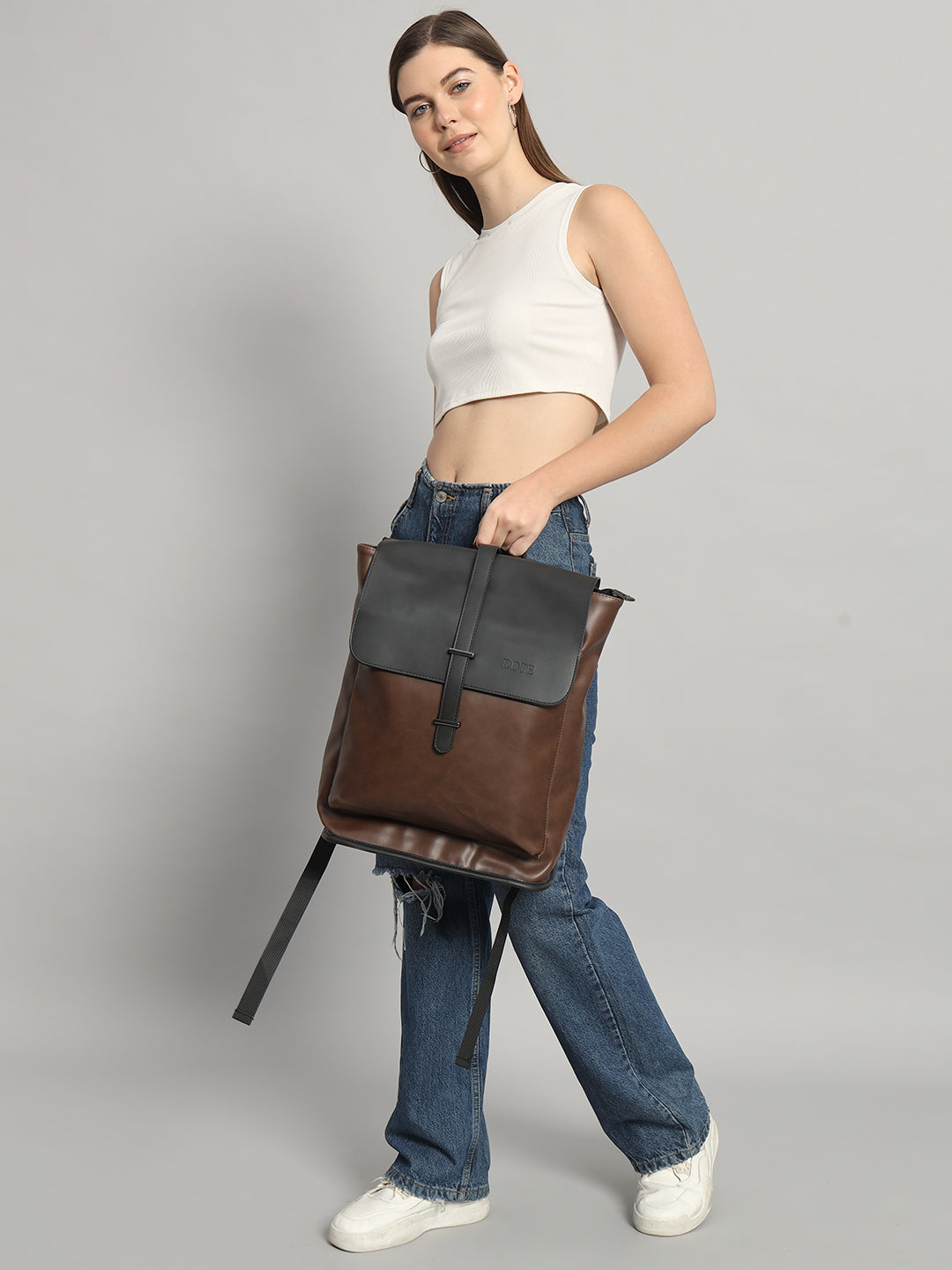 DOTE Unisex Brown Backpack