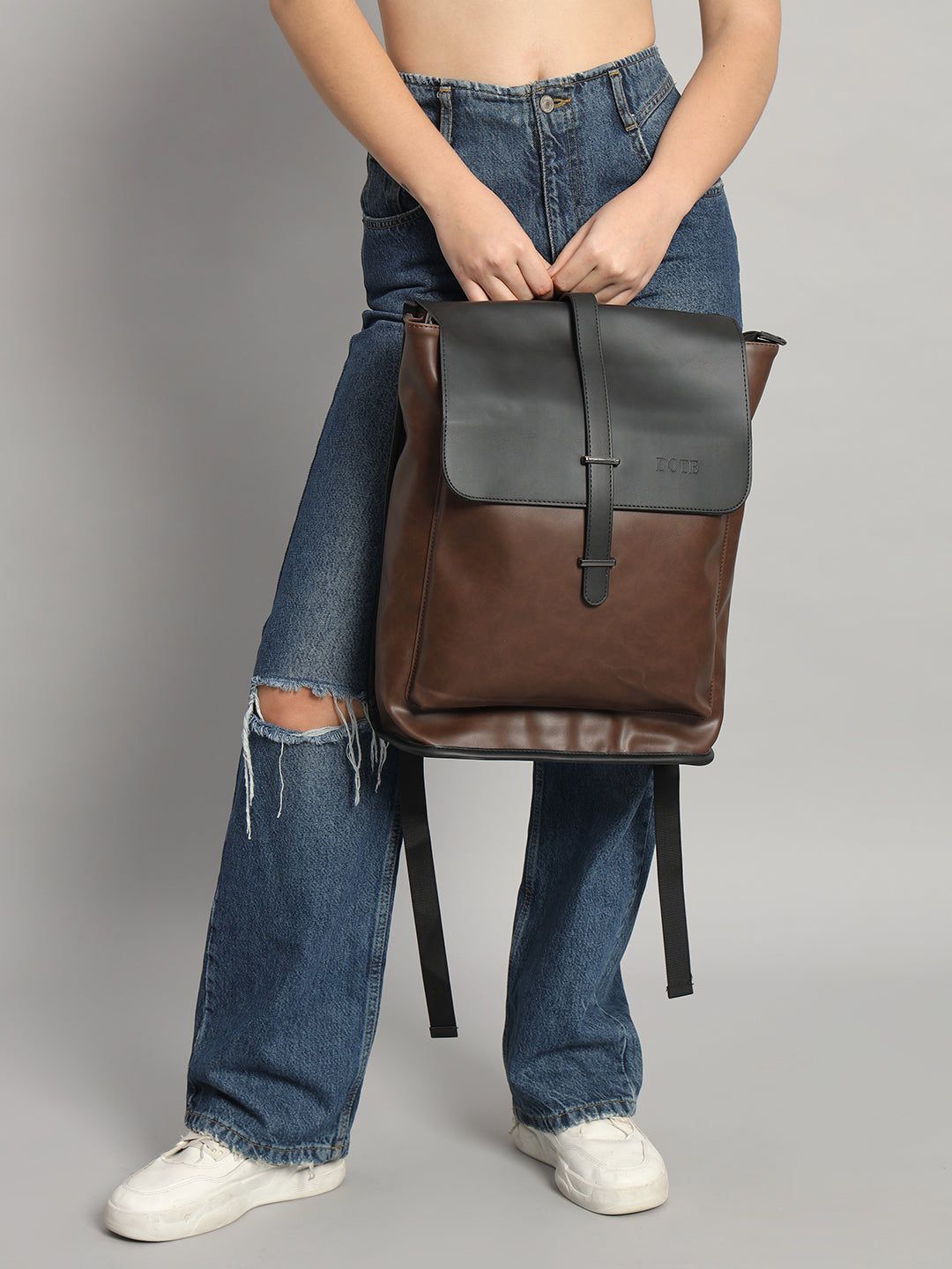 DOTE Unisex Brown Backpack