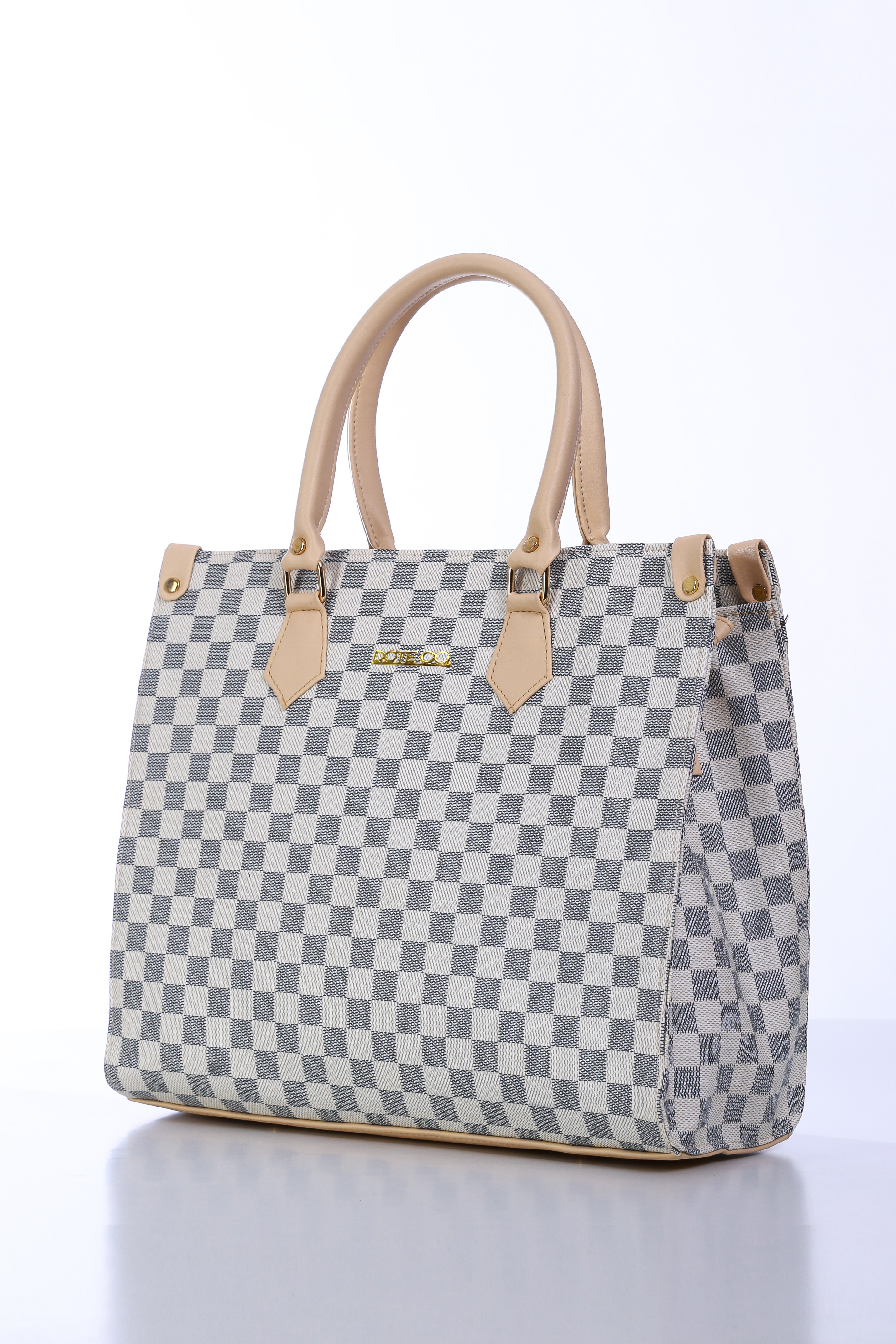 Ivory Check Tote Bag (100 INR Instant Off While Checkout)