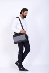 Black Faux Leather Laptop Bag