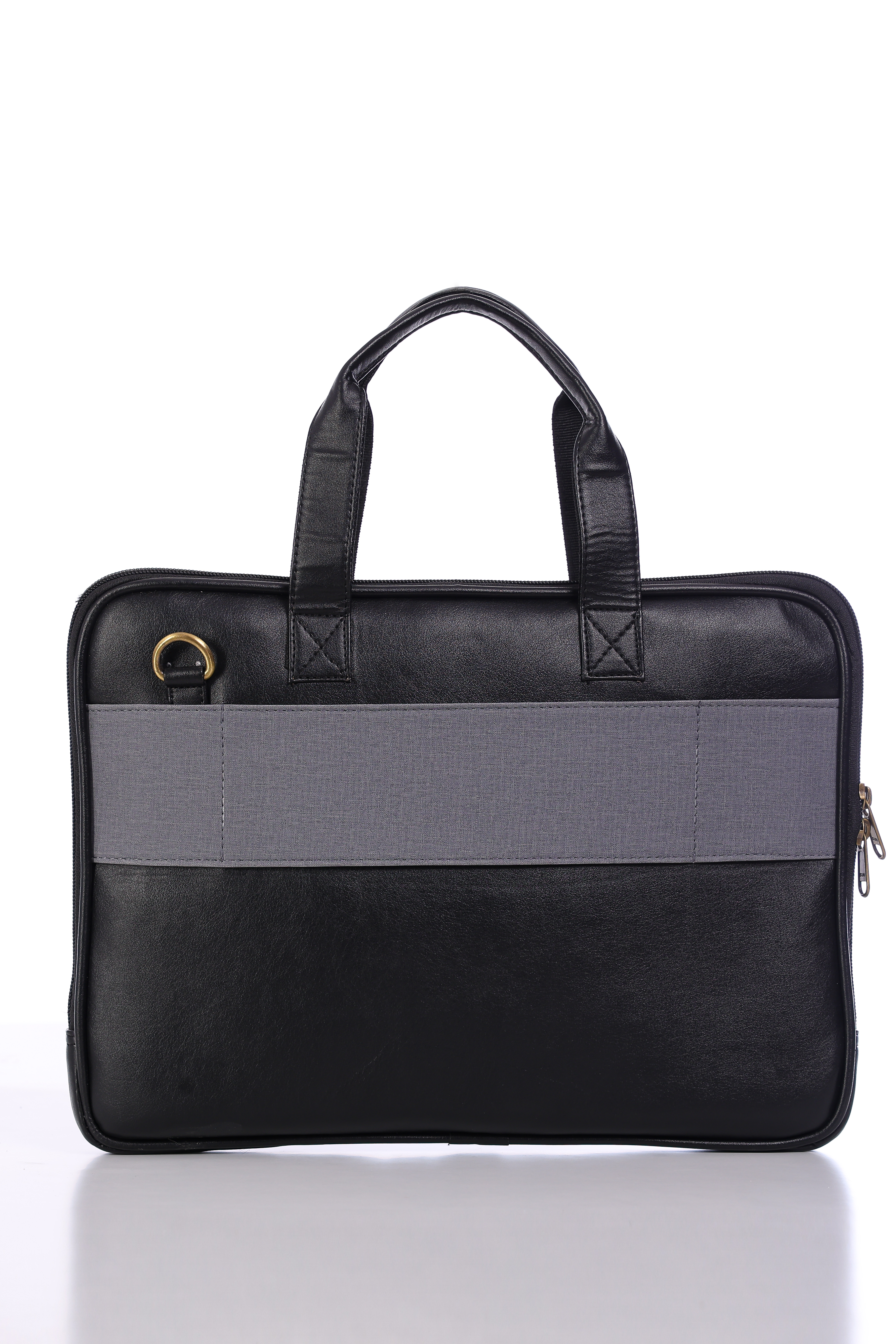 Black Faux Leather Laptop Bag